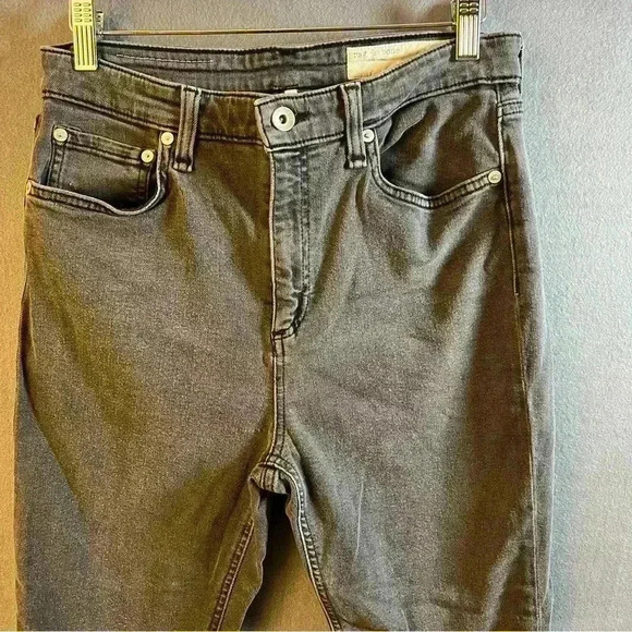 Rag & Bone Black Nina High Rise Ankle Skinny Jeans sz 29 - Picture 2 of 9